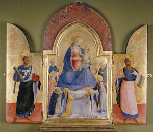 The Virgin and Child with Angels and Dominican Saints, St Peter and St Paul
